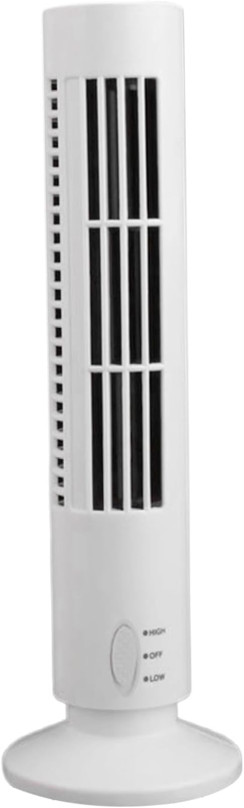 Bladeless Tower Fan 2 Speeds Cooling Tower Fan 13 Inch USB Rechargeable Table Portable Air Conditioner Bladeless for Bedroom Livingroom Bedroom Dining White| Cooling
