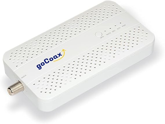 goCoax MoCA 2.5 Adapter with 2.5GbE Ethernet Port | MA2500D Ethernet Over Coax for Gaming & 4K Streaming | 2.5Gbps, Plug and Play | for Homes with Coaxial Cable Wiring - Requires 2+ Adapters (White)