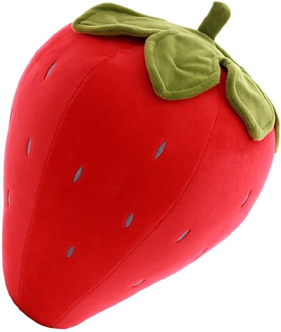 Cute Fruit Kids Pillow Stuffed Strawberry Plush Pillows Super Soft Girls Pillows Cushion Seat for Kids Toys (Red,19.6''/50cm) 1 Count (Pack of 1)