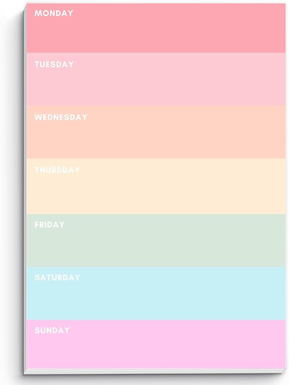 Weekly Planner Notepad - Daily, Weekly Schedule, To Do List Desk Pad, Productivity Planner & Time Management, ADHD Planner | 50 Undated Tear Away Sheets | A5 Colorful Strips