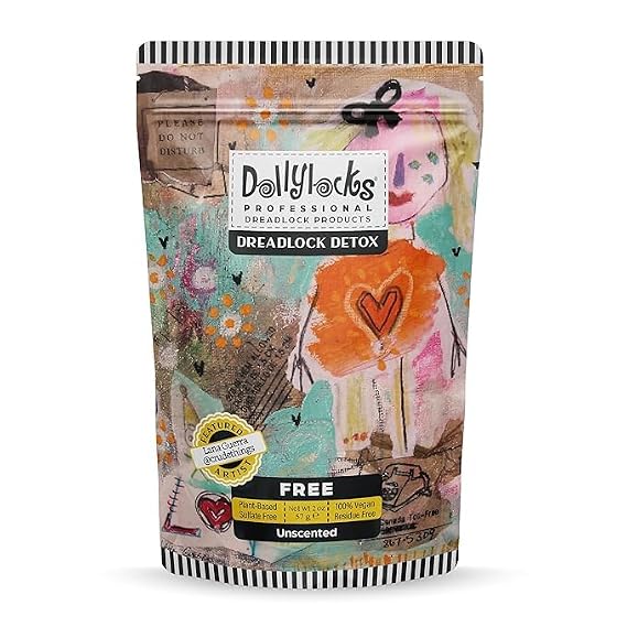 Dollylocks Professional Hair Detox | Fragrance Free | Removes Residue Build-up | Deep Clean All Hair Types | Dreadlocks, Locs, Extensions, Braids | 2oz Powder