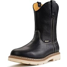 SUREWAY Mens 10 in Soft/Steel Toe Waterproof Wellington Boot,Heavy Duty Pull On Work Boots for Men,Full Grain Leather,Goodyear Welted,Superior Slip Resistant