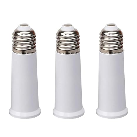 E26 3.7 inch Socket Extender, E26 Light Bulb Socket Extension, Lamp Holder Adapter(3 Pack)
