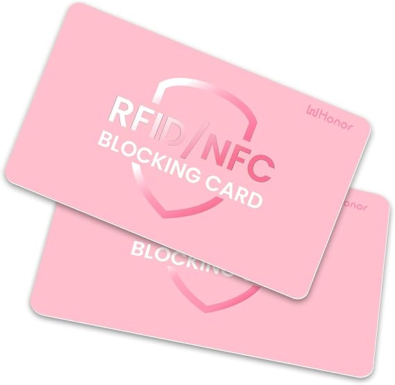 WHonor RFID Blocking Card, Anti-Theft Credit & Debit Card Protector, Pink