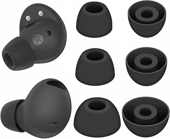 Replacement Earbud Ear Buds Tips Eartips Compatible with Samsung Galaxy Buds 2 Pro Earbuds, 3 Pairs S/M/L 3 Sizes Soft Silicone Earbuds Tips Ear Tip Graphite 723