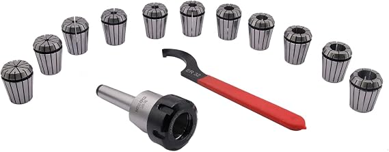 BestParts MT2 Shank Chuck Tool with 11Pcs ER32 1/8"-3/4" Spring Collet Set