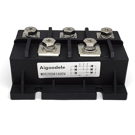 MDS200-16 200A 1600V Three Phase Bridge Rectifier Module, AC to DC Converter for CNC, Motor Drives, Power Supply with Efficient Heat Dissipation