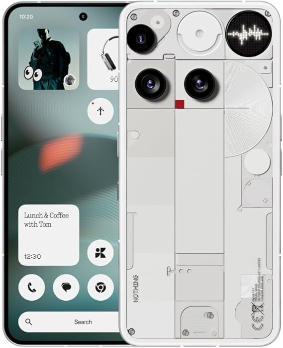 Nothing Phone (3) Smartphone | Unlocked Phones 12 + 256GB | Android Phone | AI Mobile Phones | Advanced 50MP Camera OS 3.5 | Durable Design | 6.77" AMOLED Display| Cell Phone IP68 White