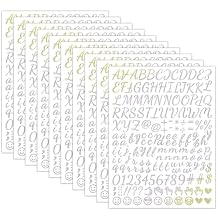 1730 Alphabet Letter Stickers - 10 Sheets Self Adhesive Upgraded Cute Handwriting Vinyl Stickers for DIY Crafts Art Making Cards Notebook Decor
