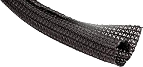 Braided Sleeving, 0.500" In., 10 Ft., Black