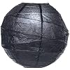 Luna Bazaar Paper Lantern (8-Inch, Free-Style Ribbed, Black) - Rice Paper Chinese/Japanese Hanging Decoration - for Home Decor, Parties, and Weddings