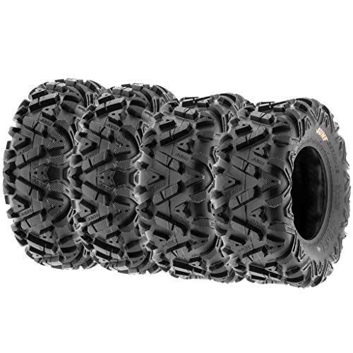SunF ATV Tires 26x9-12 Front & 26x11-12 Rear UTV All Terrain Tires 6 Ply Tubeless A033, Set of 4