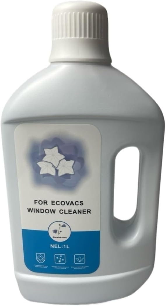 1L Original Window Cleaning Fluid with Blue Wind Chime Scent - Eco-Friendly Formula, Streak-Free Glass Cleaner Compatible for Ecovacs Winbot Wipro, W2 Pro, W960, W920 W880(1pcs)