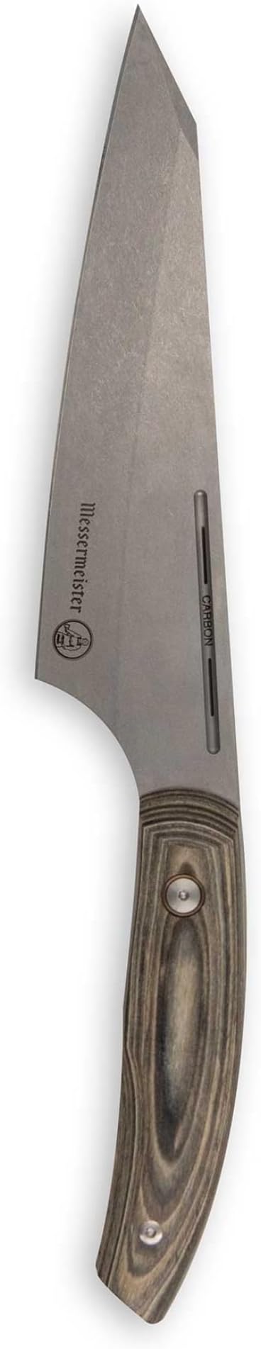 Messermeister Chef April Bloomfield Carbon 6.5 Chefs Knife - Bohler K110 High Carbon Steel with a Ceramic Stonewash Finish - Resin-Stabilized Wood Handles - Handcrafted in Maniago, Italy