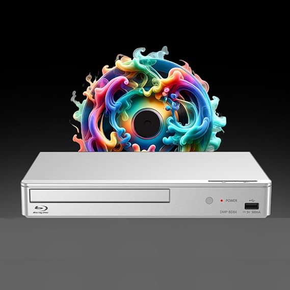 Blu-ray Player Compatible with Panasonic DMP-BD84EB-S 2D - LAN (No WiFi) All Zone Code Free Regions A, B & C DVD Regions 1-8 - DMP-BD84 Matt Silver