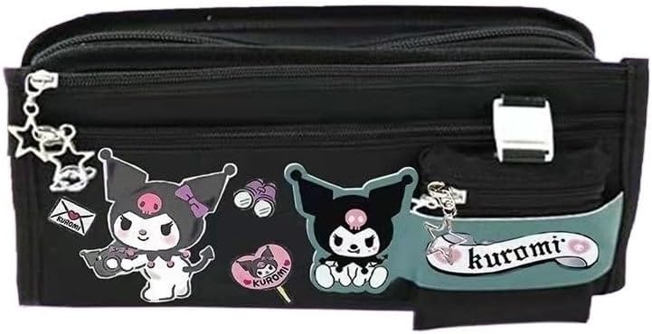Sanrio Kuromi Siyah Yüksek Kapasiteli Çok Gözlü Kalemlik Kalem Kutusu