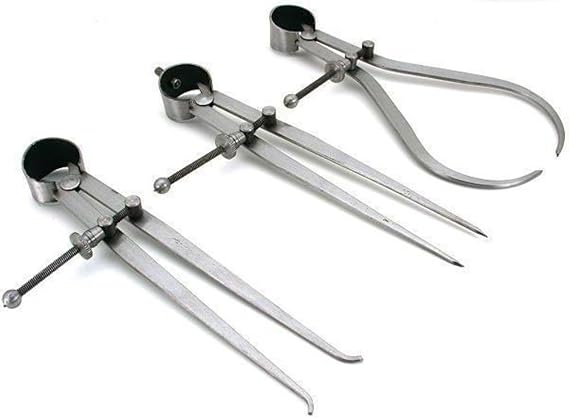AI 3-Piece Spring Caliper Set - Inside/Outside & Divider, 6" / 150mm, Steel, Workshop Tool