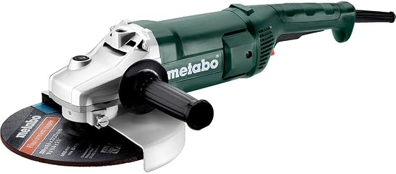 Metabo 9-Inch Angle Grinder, 6,600 RPM, 15 Amp, AC/DC, Paddle Switch, W 2200-230, 606435420, Green