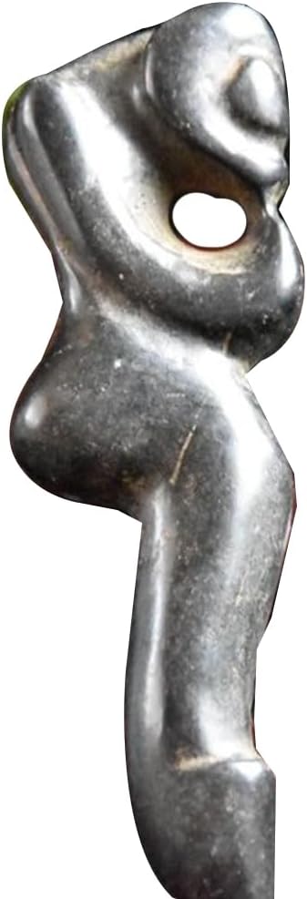 Antique Red Mountain Culture Black Iron Meteorite Figures Hand Handle Piece Decoration