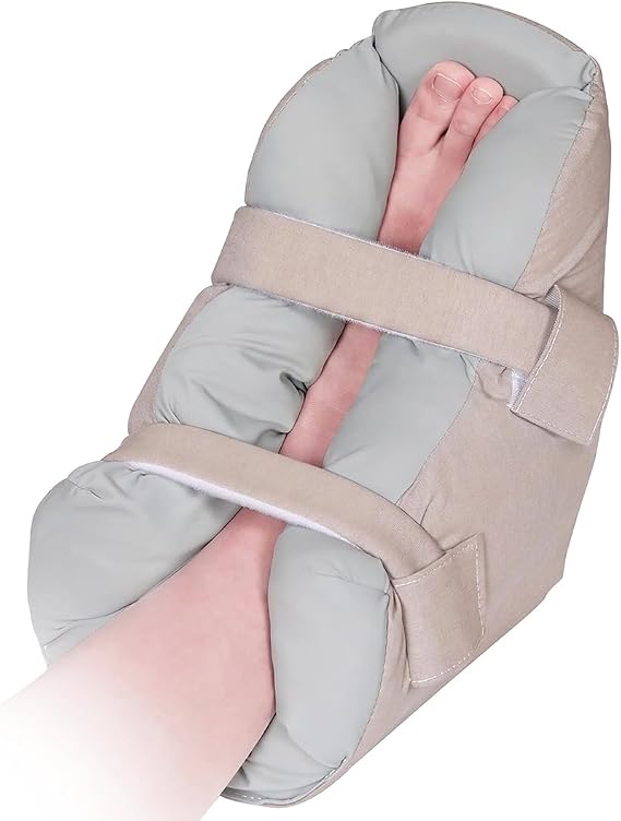 Egg Crate Foam Heel Protector Bed Sore Cushion for Pressure Sores,Foot Pillow for Bedridden Patients Supplies, Ankle Pillow for Heel Pain (1 Count-Pearl Gray)