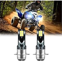 P15D H6 H6M LED Headlight Bulb Kit Fit For Yamaha YFZ450R Rhino 700 Raptor YFM660, H6 ATVS UTV Light Bulbs, 500% Brightnes Bulbs 6000K White 55W H6M Light Bulbs, Plug and Play, 2-Pack