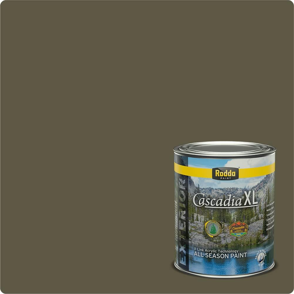 Rodda Paint CASCADIA XL Exterior Satin All Seasons Paint & Primer in One, Quart, Fiddlehead