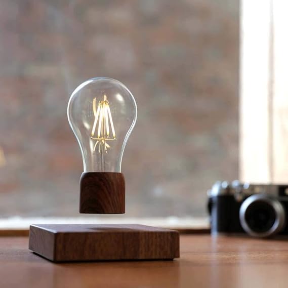 Magnetic Levitation Floating Wireless LED Light Table Lamp with Levitating Bulb Spins and Livetates Freely in Air for Unique Gifts, Room Night Light,Cool Home Office Desk Decor Gadgets