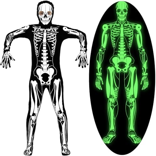 SIZGAROOT Kids Boys Halloween Glow in the Dark Robot Mechanical Skeleton Costume