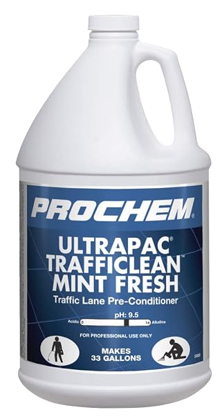 Prochem Ultrapac Trafficlean Mint Fresh Carpet Cleaning Solution Professional Traffic Lane Pre-Conditioner, 1 Gal., 4 Pk