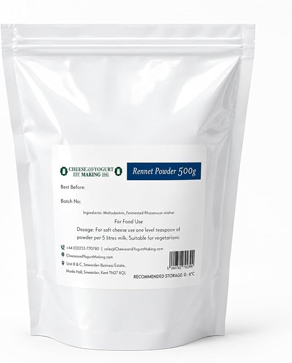 Cheese and Yogurt Making | Vegetarian Rennet Powder 500g | Cheese Making