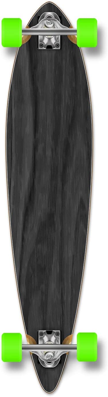 Yocaher Blank/Checker Complete Pintail Skateboards Longboard Cruiser w/Black Widow Premium 80A Grip Tape Aluminum Truck ABEC7 Bearing 70mm Skateboard Wheels