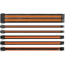 Thermaltake TtMod Sleeve Extension Power Supply Cable Kit ATX/EPS/8-pin PCI-E/6-pin PCI-E with Combs, Orange/Black AC-036-CN1NAN-A1