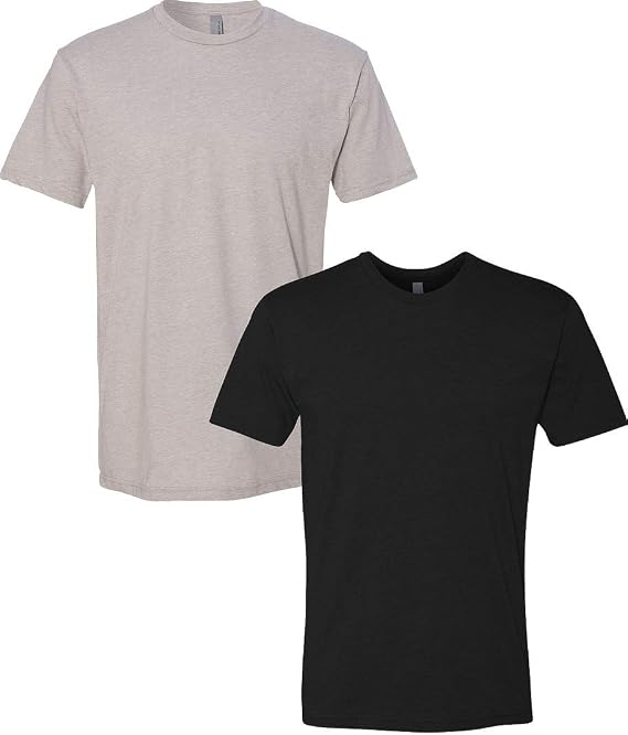 Next Level N6210 Premium Fitted CVC Crew Tee 2-Pack Large Silk-Black