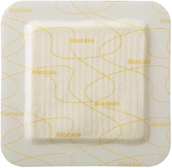Biatain Silicone Foam Wound Dressing, Sterile, Superior Absorption, 6 x 6 Inch 33437 (1 Each)