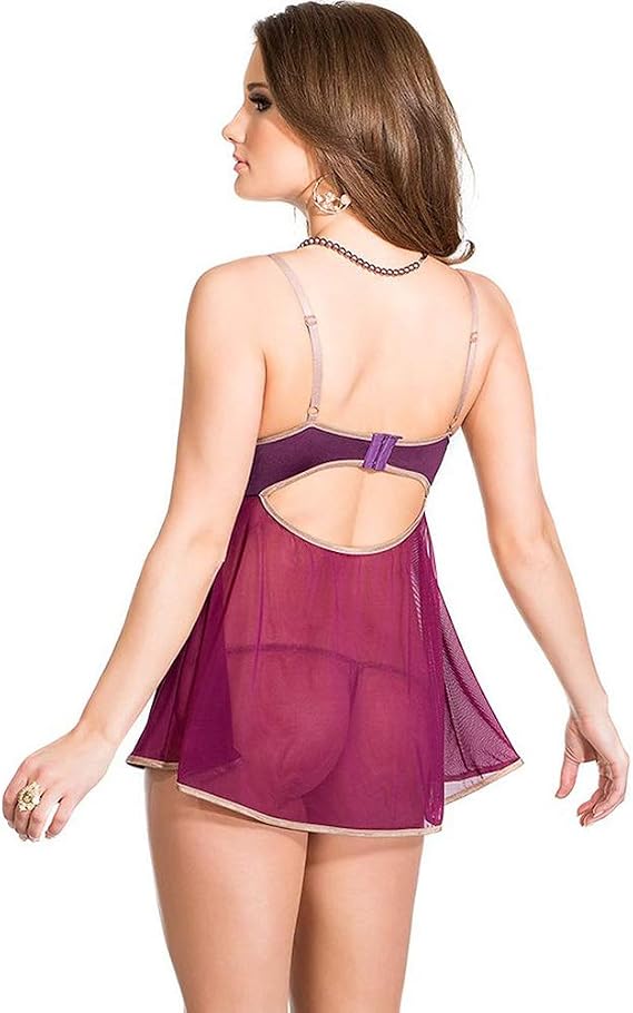 Coquette Women's Padded Cup Babydoll with G-String