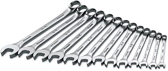 SK Tools USA 13 Piece, Regular, 6 Point, Metric SuperKrome Combination Wrench Set: 7MM - 19MM | 86123