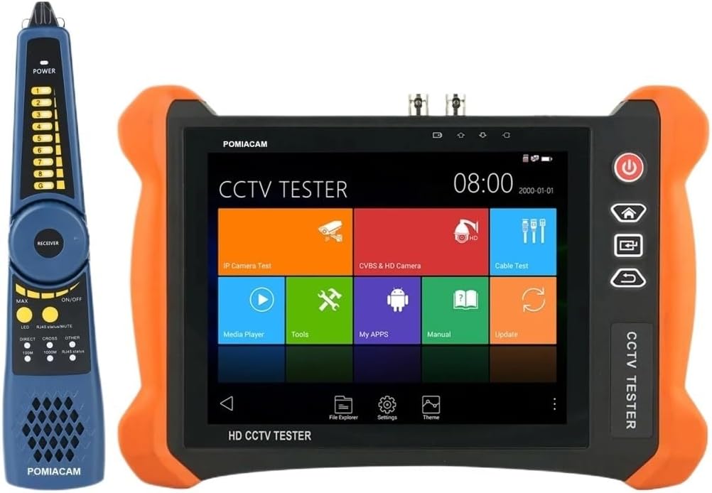 CCTV tester, X9-MOVTADHS Pro 8K H.265 IP Camera Test 8MP TVICVIAHDCVBS Camera Tester With POE Max 90W Power 7000mAh Battery,Cable TesterX9-MAHDS Pro