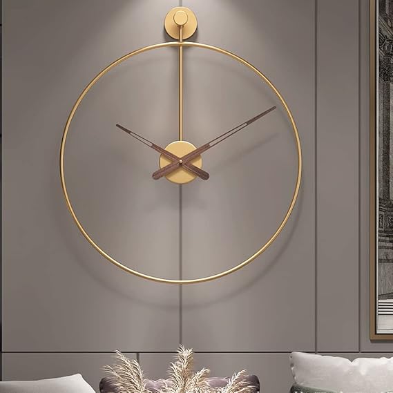 Large Wall Clock,Clocks for Living Room Decor,Wall Clock Modern,Silent Wall Clock Battery Operated,for Kitchen Bedrooms Office Home Decorative Unique Wall Clocks,60cm-Gold
