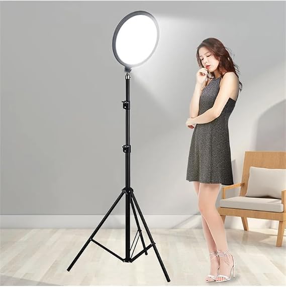 Coverzone Tripodlu Halka Işık 8.4 inç (21.5cm) 180cm Kablolu Stüdyo Işığı Ürün ve Görsel Fotoğraflama Işığı Fotoğraf Makinesi Kamera Youtuber Twich Ring Light Yayıncı Işığı (SW840 8.4inç Siyah)