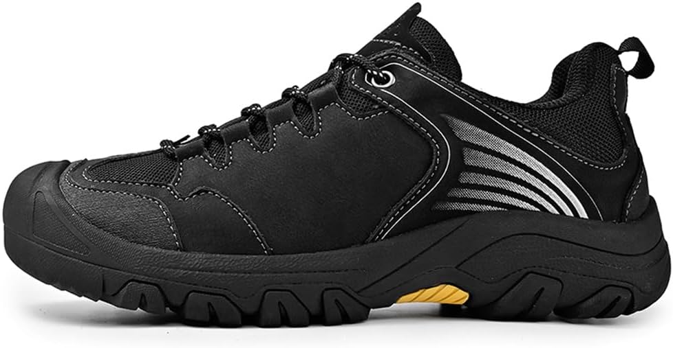 Asifn Mens Lightweight Hiking Shoes Outdoor Wearable Work Shoes Leather Breathable Sneakers Non-Slip Driving Shoes