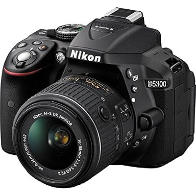 Nikon D5300 24.2 MP CMOS Digital SLR Camera with 18-55mm f3.5-5.6G ED VR Auto Focus-S DX NIKKOR Zoom Lens Black