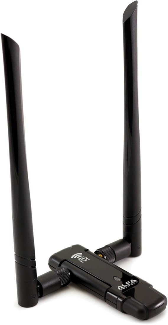 Alfa Long-Range Dual-Band AC1200 Wireless USB 3.0 Wi-Fi Adapter w/2x 5dBi External Antennas - 2.4GHz 300Mbps / 5Ghz 867Mbps - 802.11ac & A, B, G, N