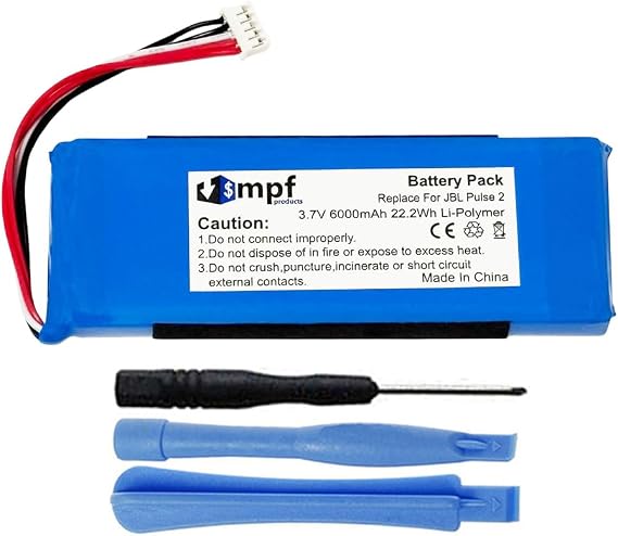 6000mAh 5542110P Battery Replacement Compatible with JBL Pulse 2 Splashproof Portable Bluetooth Speaker with Installation Tools