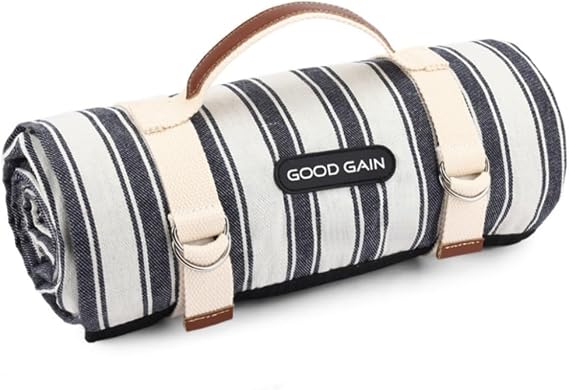G GOOD GAIN Waterproof Picnic Blankets Outdoor Machine Washable, Berry Blue