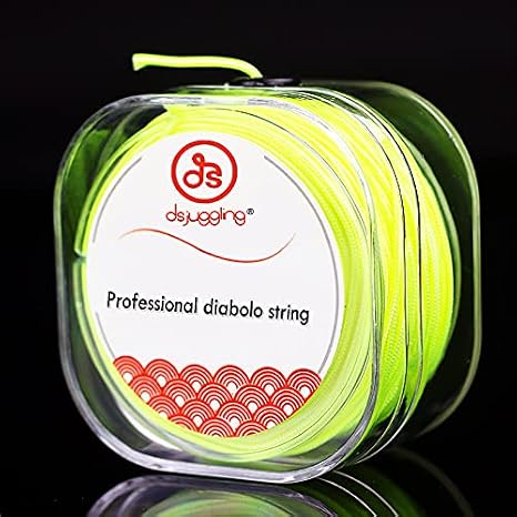 DSJUGGLING Pro Diabolo String Boxed, Double Layer Braiding with Inner Thread Professional Diabolo Strings in 20 and 30 Meters Optional High Speed Rope for All Diabolos (20m Chartreuse)
