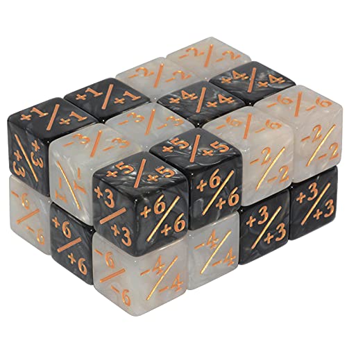 Six Sided Dice Set, 24Pieces Marbling Counter Dice Token Dice Tracking Counter for MTG CCG Card Gaming