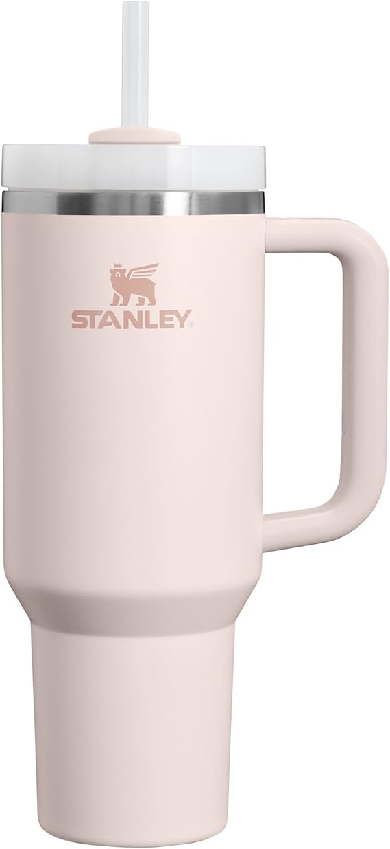 STANLEY 1913 Quencher H2.0 Flowstate Drinking Bottle with Straw 1.2 L Thermal Mug Cools for 11 Hours - 48 Hours Ice-Cooled Dishwasher Safe Thermos Flask BPA-Free Stainless Steel Rose