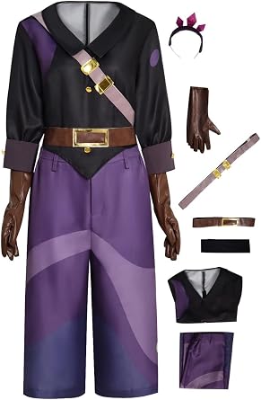Adult Owl House Amity Blight Cosplay Costume Purple Battle Uniform Suit Womens Halloween Outfit Shirt Tunic Set