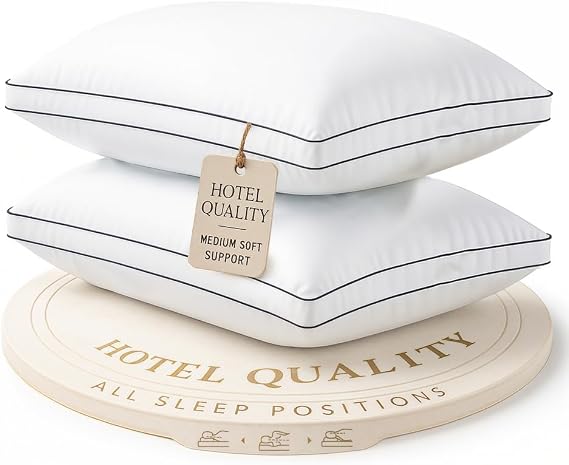 LANE LINEN King Size Bed Pillows for Sleeping, Pack of 2, 20x36 - White