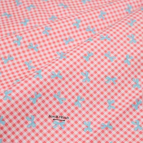 Gingham Bows Print Cotton Fabric Cut by The Yard for Quilting, Sewing, Crafting, Crafts, Bags, and Holiday Party Home Decor, 36 x 63 inch - Black
